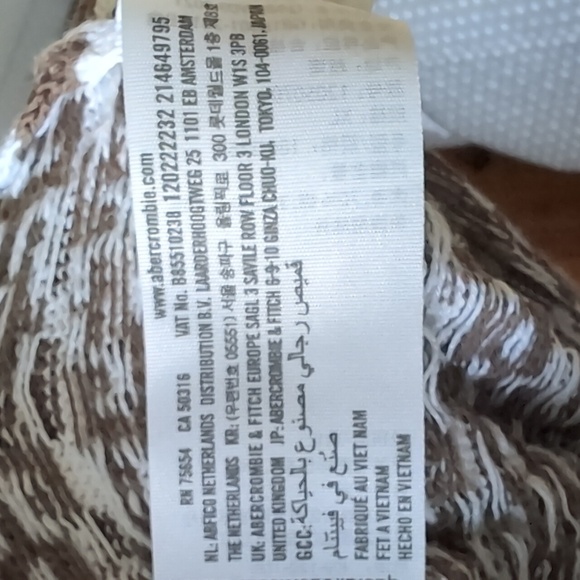 Abercrombie & Fitch Mens Brown/White Button Down Cardigan,XL. - Picture 9 of 12